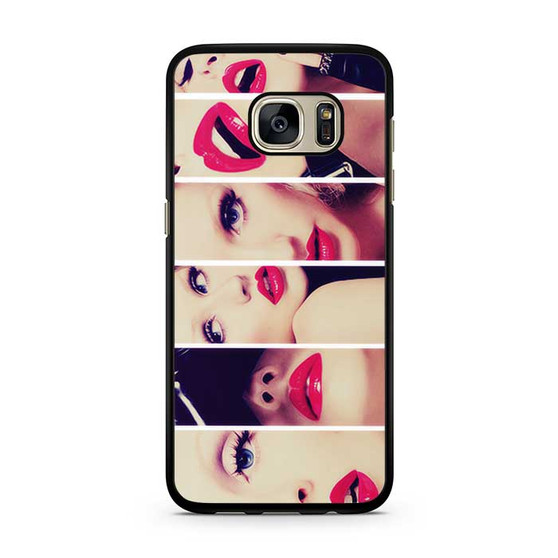 Christina Aguilera Red Lips Collage Samsung Galaxy S7 | S7 Edge Case