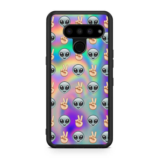 Psychedelic Alien Emoji Pattern LG V50 ThinQ 5G Case