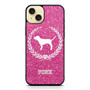 Glitter Pink Dog Logo iPhone 15 Plus Case