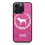 Glitter Pink Dog Logo iPhone 15 Pro Max Case