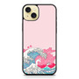 Ocean Wave in Pink Art iPhone 15 Plus Case