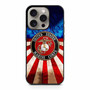 United States Marine Corps on USA Flag iPhone 15 Pro Case