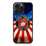 United States Marine Corps on USA Flag iPhone 15 Pro Max Case