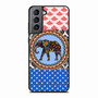 elephant aztec floral art Samsung Galaxy S21 Case