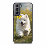 Cute puppy catching butterfly Samsung Galaxy S21 Case