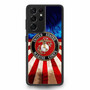 United States Marine Corps on USA Flag Samsung Galaxy S21 Ultra Case
