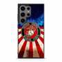 United States Marine Corps on USA Flag Samsung Galaxy S24 Ultra Case