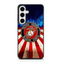 United States Marine Corps on USA Flag Samsung Galaxy S25+ Case