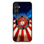 United States Marine Corps on USA Flag Samsung Galaxy A55 Case