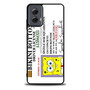 Spongebob Squarepants Driver License Motorola Moto G Power 5G 2024/ Moto G Power 5G 2025 Case