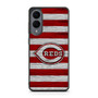 Cincinnati Reds Wooden Style Samsung Galaxy S25 Edge Case