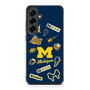 Michigan Wolverines themed decals Samsung Galaxy S25 FE Case