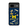 Michigan Wolverines themed decals Google Pixel 8a Case