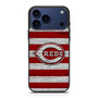 Cincinnati Reds Wooden Style iPhone 17 Pro Case