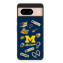 Michigan Wolverines themed decals Google Pixel 8 Case