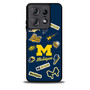 Michigan Wolverines themed decals Moto Edge 5G 2025 Case