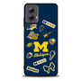 Michigan Wolverines themed decals Moto G Power Case