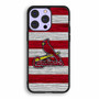 St Louis Cardinals Wooden Style iPhone 14 Pro Case
