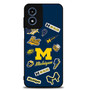 Michigan Wolverines themed decals Motorola Moto G Play 2024 Case