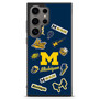 Michigan Wolverines themed decals Samsung Galaxy S25 Ultra Case