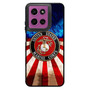United States Marine Corps on USA Flag Motorola Moto G 2026 Case