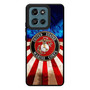 United States Marine Corps on USA Flag Motorola Moto G Play 2026 Case