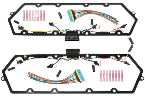 1998-2003 FORD 7.3L POWER STROKE VALVE COVER GASKET WITH GLOW PLUG AND INJECTOR HARNESS KIT (Set of 2)