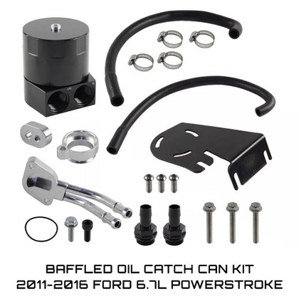 2011-2016 Ford 6.7L Powerstroke Baffled Oil Catch Can Kit 
