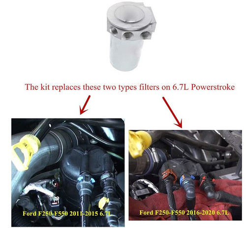 2011-2022 Ford 6.7L Powerstroke Fuel Filter Housing Conversion Kit