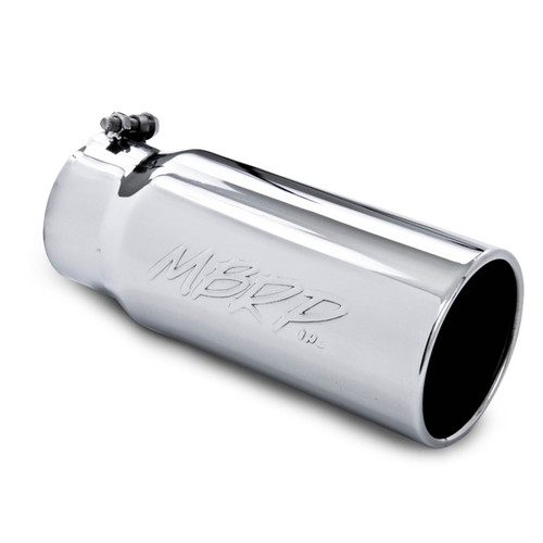 MBRP T304 Stainless Steel Exhaust Tip T5050 – 5" OD Rolled Straight End | 4" Inlet | 12" Length