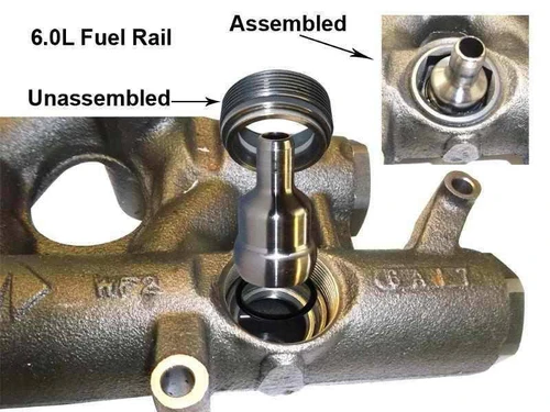 2003-2010 Ford 6.0L Powerstroke High Pressure Oil Rail Ball Tubes w/ Viton O-ring
