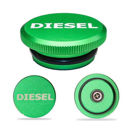 2013-2017 Dodge 6.7L Cummins Billet Aluminum Magnetic Fuel Cap - Green