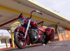 Blacksmith Diablo Ram Horn 1.50 diameter ape handlebars on Retroliner T21 Conversion for Yamaha Stratoliner, Roadliner, and Raider.