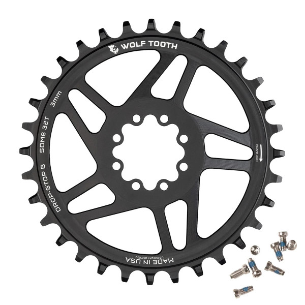 WolfTooth DropStop B SRAM DM 8-Bolt MTB Chainring