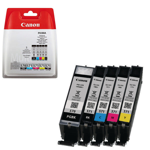 PGI-570BK CLI-571 BK/C/M/Y Set Canon Pixma MG 5750 5751 5752 5753 TS50