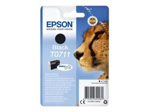 Genuine Epson T0711 Black Inkjet Cartridge (Cheetah)