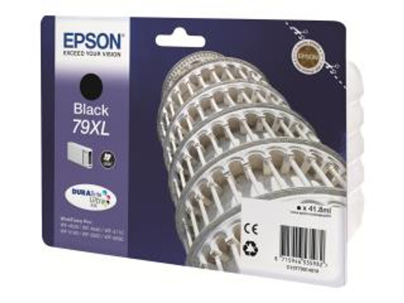 Genuine Epson 79XL (T7901) Black Inkjet Cartridge C13T79014010 (Tower of Pisa)