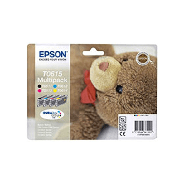 Genuine Epson T0615 Value Pack Inkjet Cartridges C13T06154010 (Teddybear)
