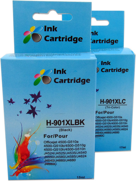 Compatible HP 901XL Black/Colour Combo Pack