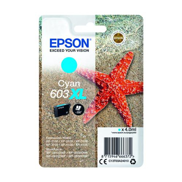 Genuine Epson Starfish 603XL Cyan Ink Cartridge