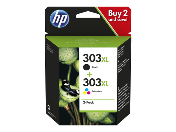 Genuine HP 303XL Black & Colour Combo Pack