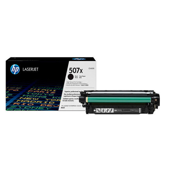 Genuine HP 507X Black Toner Cartridge (CE400X)