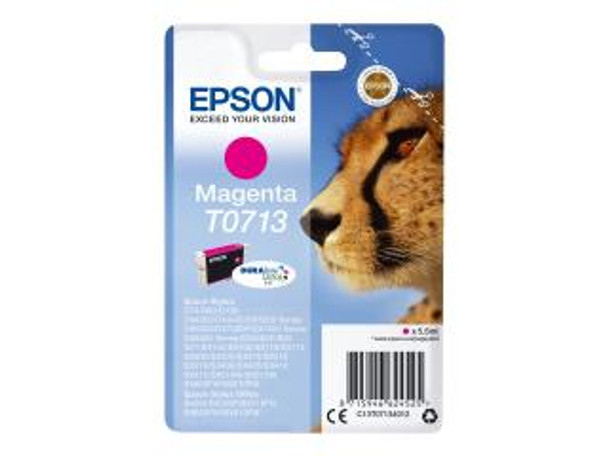 Genuine Epson T0713 Magenta Inkjet Cartridge (Cheetah)