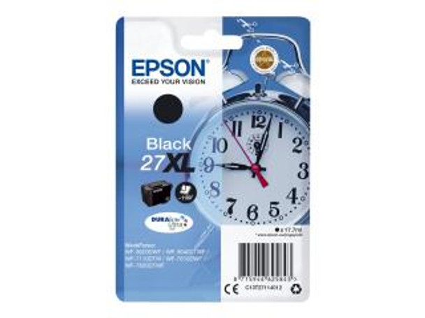 Genuine Epson 27XL (T2711) Black High Yield Inkjet Cartridge C13T27114010 (Alarm Clock)