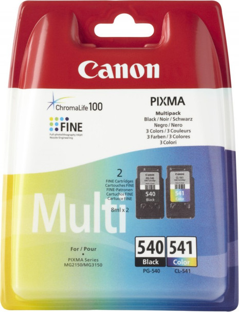 Genuine Canon PG-540/CL-541 Black/Colour Inkjet Cartridges Twin Pack 5225B006