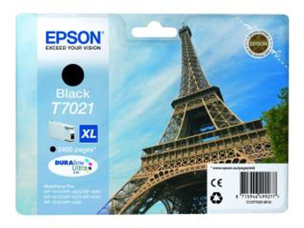 Genuine Epson T7021 High Yield Black Inkjet Cartridge C13T70214010 (Eiffel Tower)