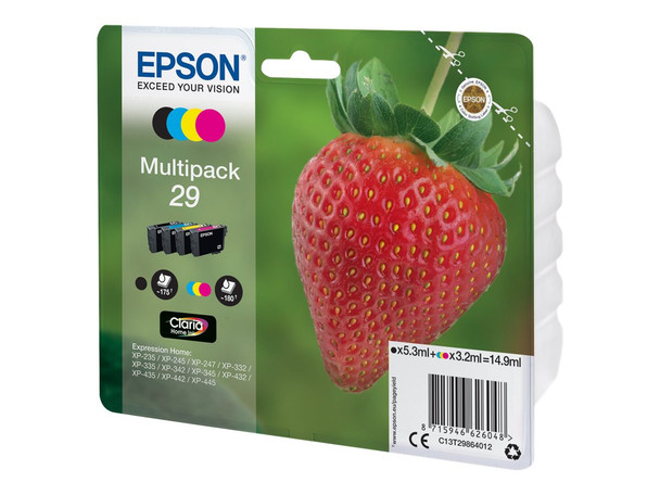 Genuine Epson 29 (T2986) Inkjet Cartridge Multipack C13T29864010 (Strawberry)