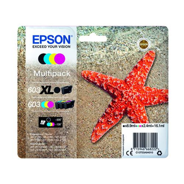 Genuine Epson Starfish 603XL BCMY Multipack