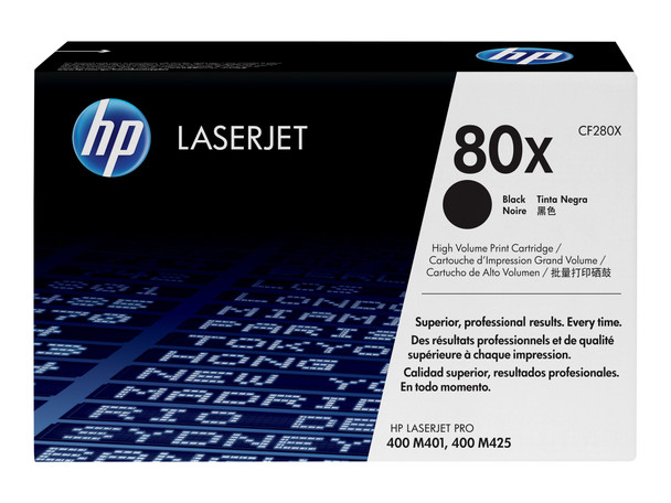 Genuine HP 80X High Yield Black Toner Cartridge CF280X