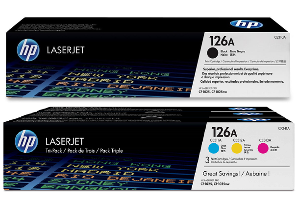 Genuine HP 126A Toner Value Pack BCMY